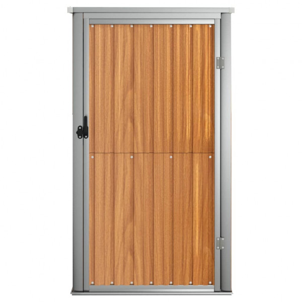 Abrigo p/ ferramentas jardim aço galvanizado castanho M 3