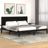 Estructura de cama de madera maciza de pino negra 200x200 cm 1
