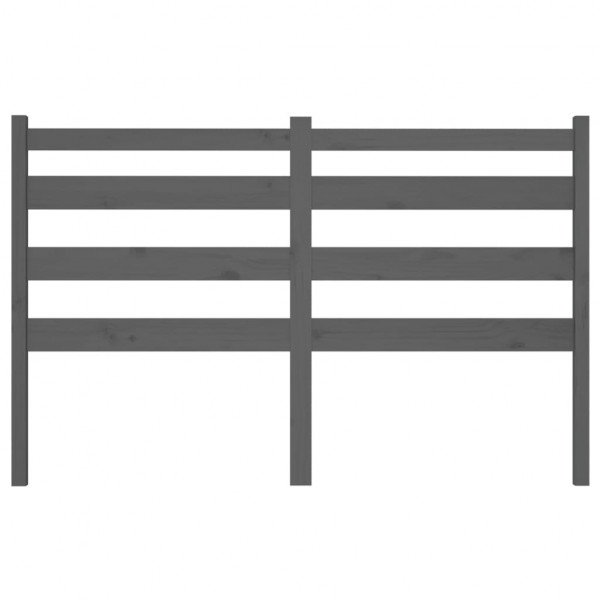 Cabecero de cama madera maciza de pino gris 126x4x100 cm M 4