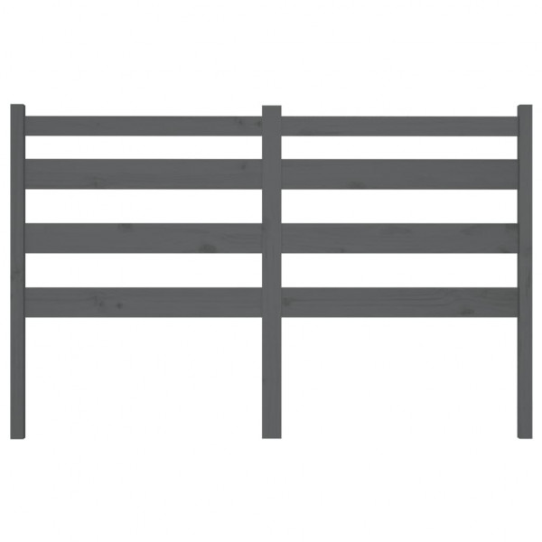 Cabecero de cama madera maciza de pino gris 146x4x100 cm M 4