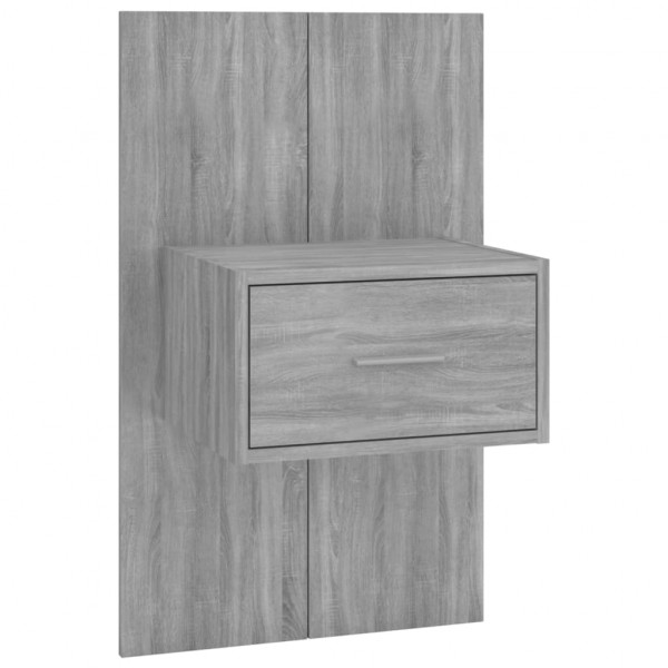 Cabecero de cama con mesitas madera contrachapada gris Sonoma M 4