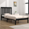 Estrutura de cama pequena solteiro 75x190 cm pinho maciço preto 1