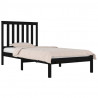 Estrutura de cama pequena solteiro 75x190 cm pinho maciço preto 3