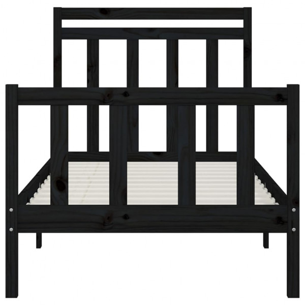 Estructura de cama madera maciza de pino negro 100x200 cm M 5