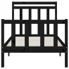 Estrutura de cama 100x200 cm madeira de pinho maciça preto 5