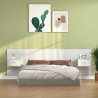 Cabecero de cama con mesitas madera contrachapada blanco 1