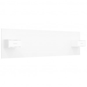 Cabeceira cama + armários madeira processada branco H
