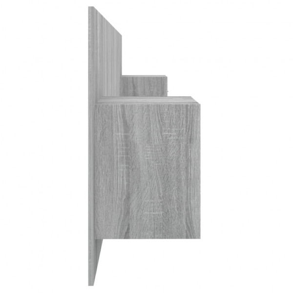 Cabecero de cama y mesitas madera contrachapada gris Sonoma M 5
