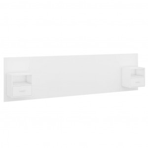 Cabeceira cama + armários madeira processada branco H