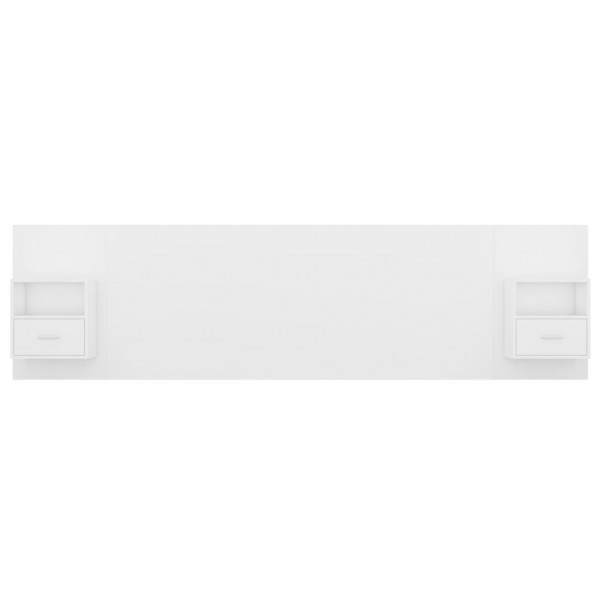 Cabeceira cama + armários madeira processada branco M 4