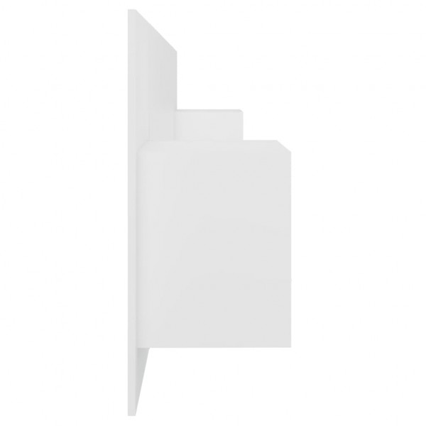 Cabeceira cama + armários madeira processada branco M 5