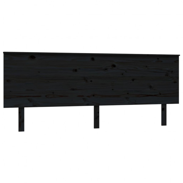 Cabecero de cama madera maciza de pino negro 204x6x82.5 cm M 2
