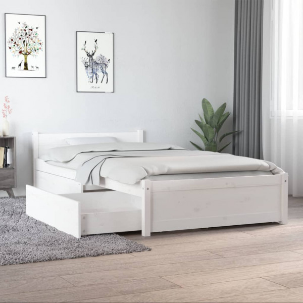 Estructura de cama individual con cajones blanco 90x190 cm D