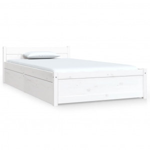 Estructura de cama individual con cajones blanco 90x190 cm H