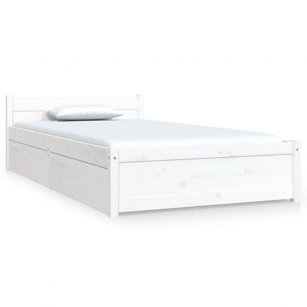 Estructura de cama individual con cajones blanco 90x190 cm M 2