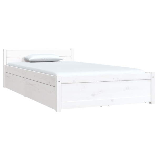 Estructura de cama individual con cajones blanco 90x190 cm M 3