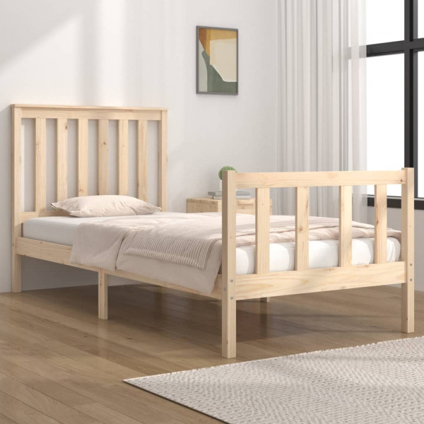 Estructura cama madera maciza pino individual pequeña 75x190 cm D