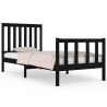 Estrutura de cama pequena solteiro 75x190 cm pinho maciço preto 2