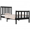 Estrutura de cama pequena solteiro 75x190 cm pinho maciço preto 3