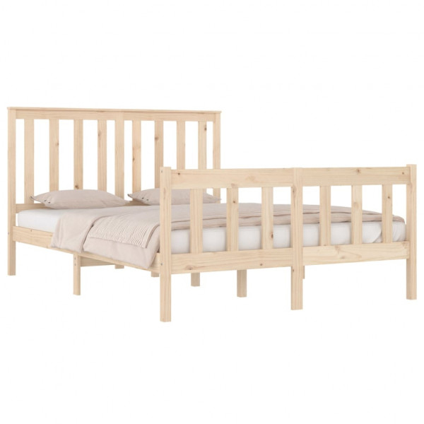 Estructura de cama madera maciza pino doble 135x190 cm M 3