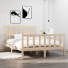 Estrutura de cama casal 135x190 cm madeira maciça 1