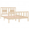 Estructura de cama doble madera maciza 135x190 cm 4