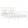 Estrutura de cama casal 135x190 cm madeira maciça branco 3