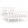 Estructura de cama de madera maciza blanca 140x190 cm 2