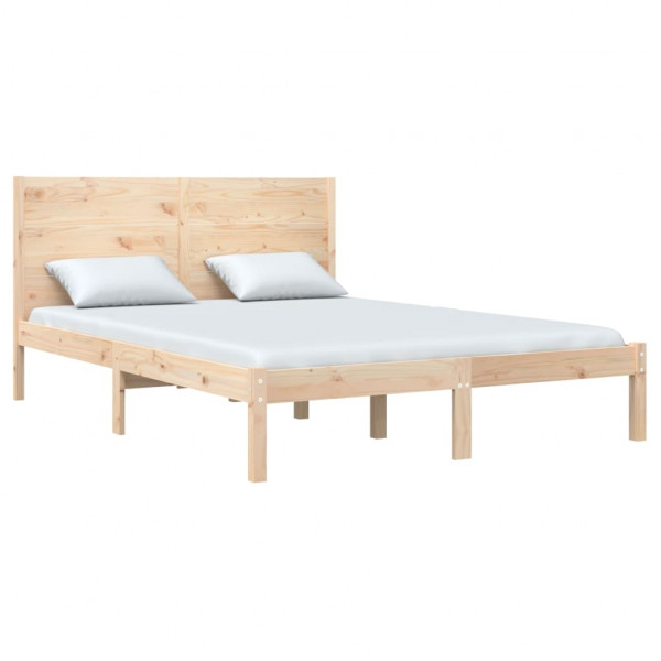Estructura de cama de madera maciza de pino 160x200 cm M 3