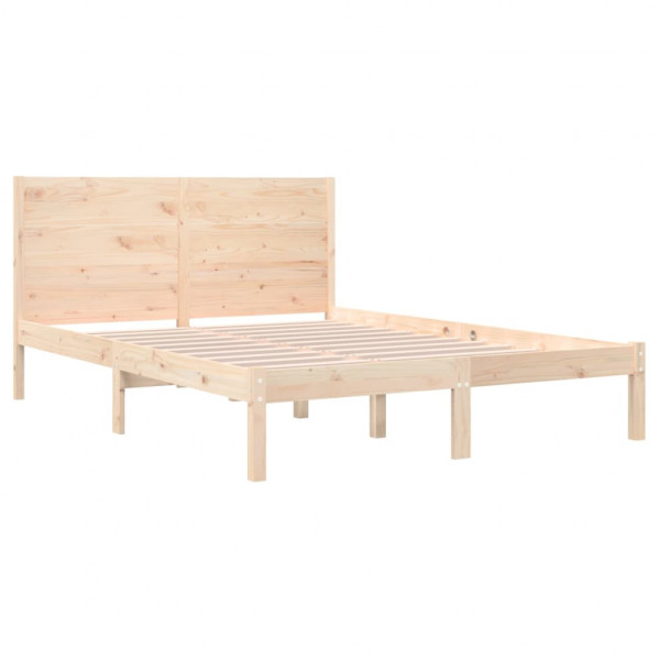 Estructura de cama de madera maciza de pino 160x200 cm M 4