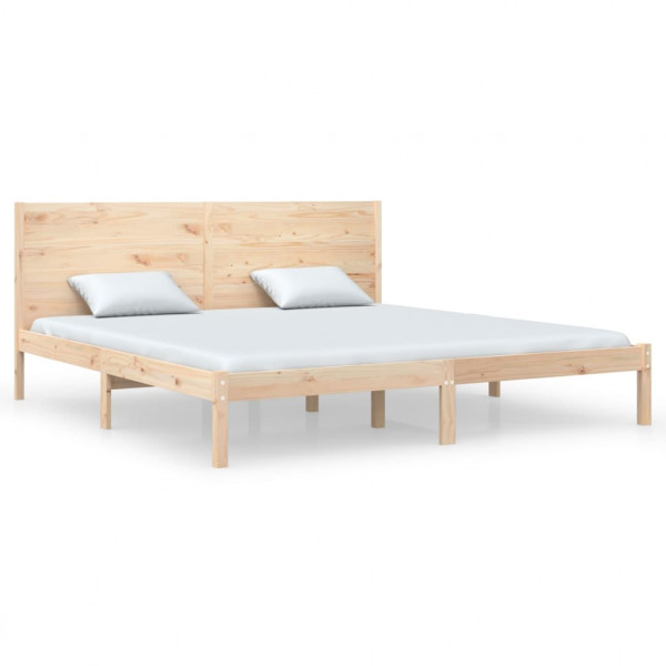 Estructura de cama de madera maciza de pino 200x200 cm M 2