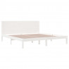 Cama sem colchão 200x200 cm madeira de pinho maciça branco 4