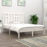 Cama sem colchão 140x190 cm madeira de pinho maciça branco 1
