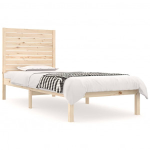 Estructura de cama individual madera maciza 75x190 cm H
