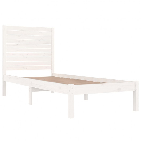 Estrutura cama pequena solteiro 75x190 cm madeira maciça branco M 4