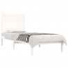 Estrutura de cama solteiro 90x190 cm madeira maciça branco 3