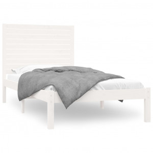 Estrutura de cama 90x200 cm madeira maciça branco H
