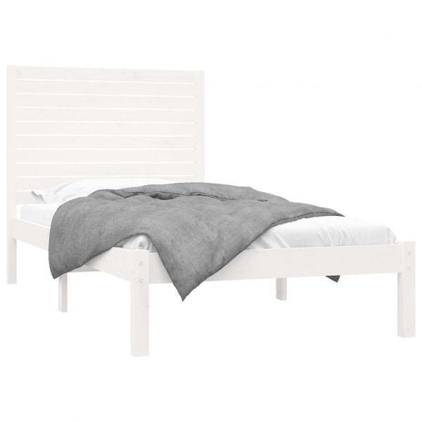 Estructura de cama madera maciza de pino blanca 90x200 cm M 3