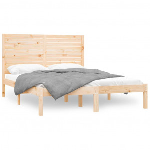 Estructura de cama de madera maciza 140x200 cm H