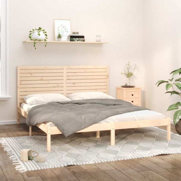 Estructura de cama madera maciza Super King 180x200 cm D