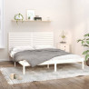 Estrutura de cama super king pinho maciço 180x200 cm branco 1