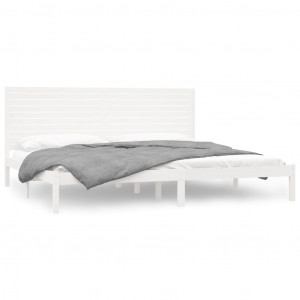 Estructura de cama madera maciza blanca Super King 180x200 cm H