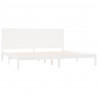 Estructura de cama madera maciza blanca Super King 180x200 cm 4