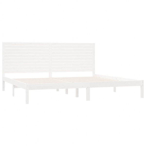 Estructura de cama madera maciza blanco 200x200 cm M 4