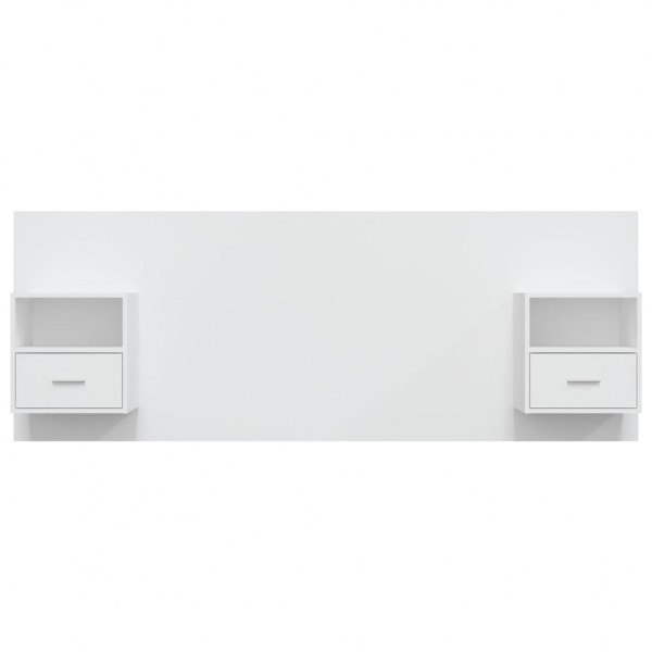 Cabeceira cama + armários madeira processada branco M 3