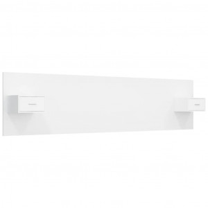 Cabecero de cama con mesitas madera contrachapada blanco H