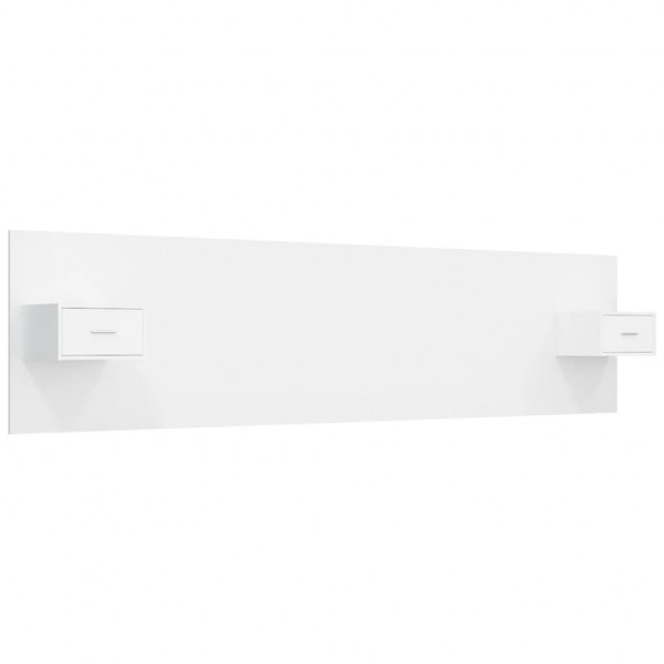 Cabeceira cama + armários madeira processada branco M 2