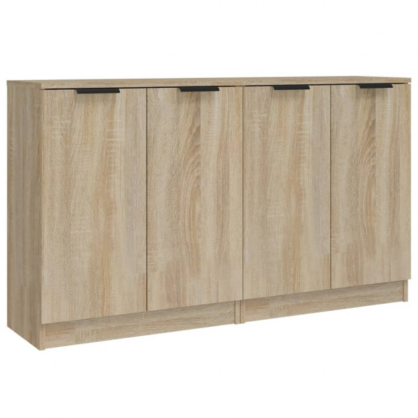 Aparadores 2 uds madera contrachapada roble Sonoma 60x30x70 cm M 2