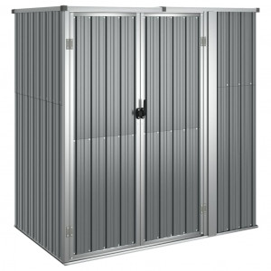 Abrigo p/ ferramentas jardim 161x89x161cm aço galvanizado cinza H