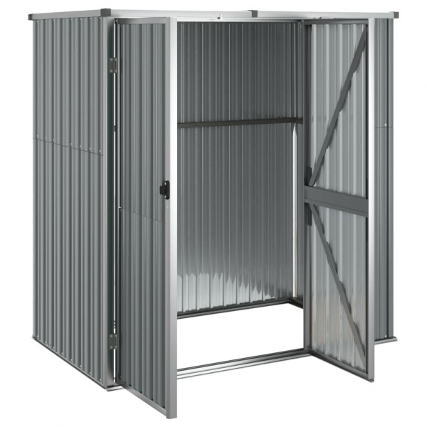 Abrigo p/ ferramentas jardim 161x89x161cm aço galvanizado cinza M 4